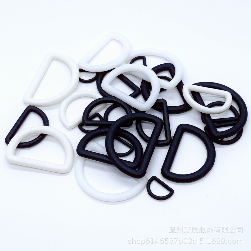 Plastic Black D-ring Semi-circle D-shaped Buckle Pregnant Women Elastic Band Adjustment Buckle Kidsren's Strap Backpack Luggage Accessories