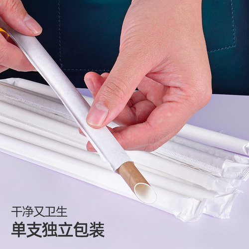 Pearl milk tea straws disposable transparent plastic thick straws individually packaged pla beverage black straws wholesale