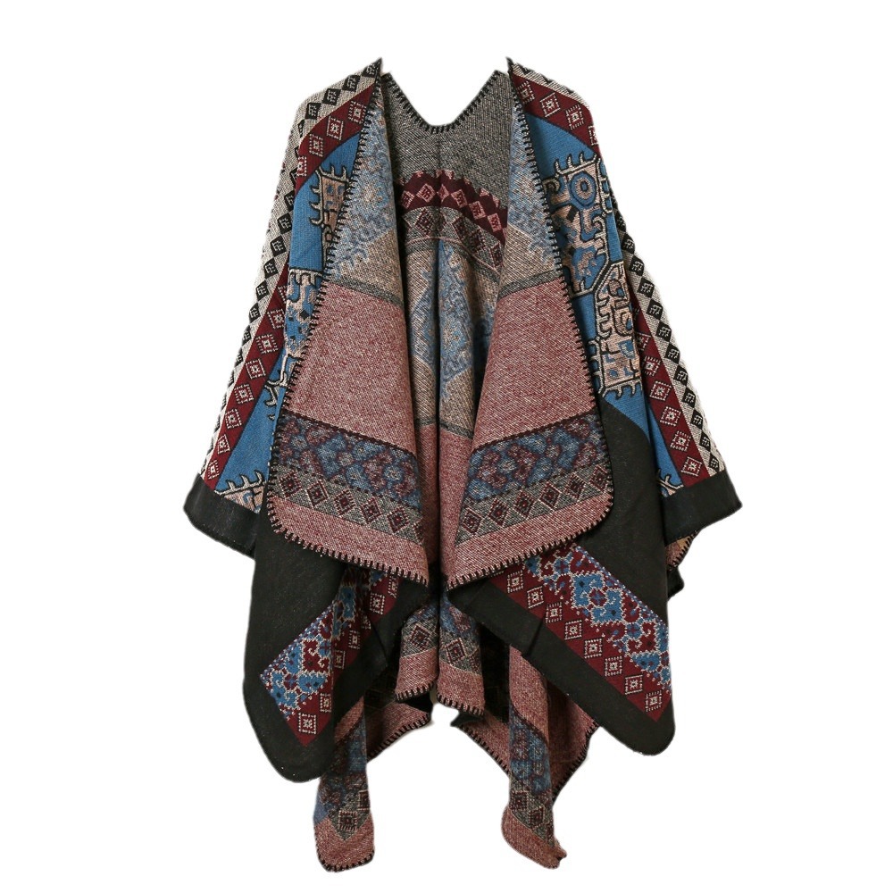 Patrón de tótem de estilo étnico retro chal sala de aire acondicionado cálida chal otoño y invierno viajar con una capa bufandas
