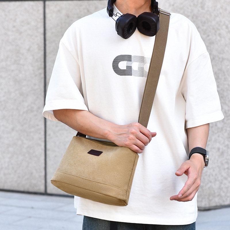 Transfronterizo nuevo tipo de bolso de lona para hombres, bolso de hombro urbano simple y casual, gran capacidad, bolso de moda ligero