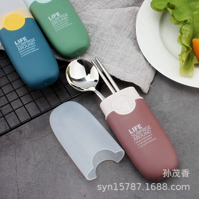 Strongman 2109 нержавеющая сталь посуда комбинация путешествия ежедневно студент ложка палочки для еды комбинация