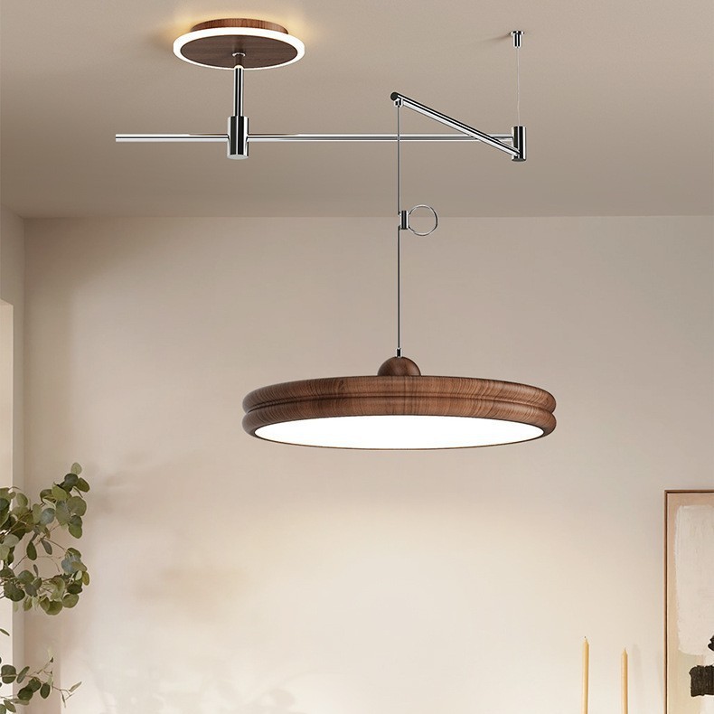 Araña de restaurante, balancín, estilo antiguo, nogal retro, grano de madera, barra de bar, comedor, lámpara de mesa