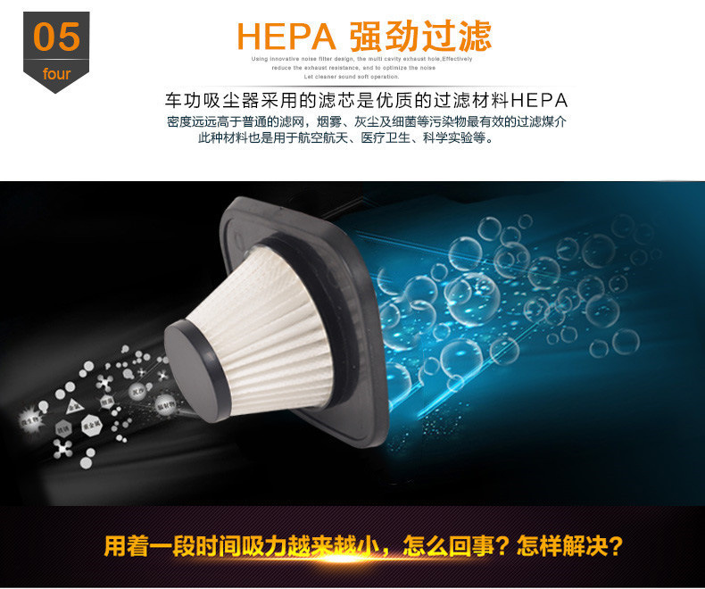 Multifunctional Suction Power Hepa Car Vacuum Cleaner High-Power Automotive Vacuum Cleaner 120W Dry and Wet Dual-Use Vacuum Cleaner 12V