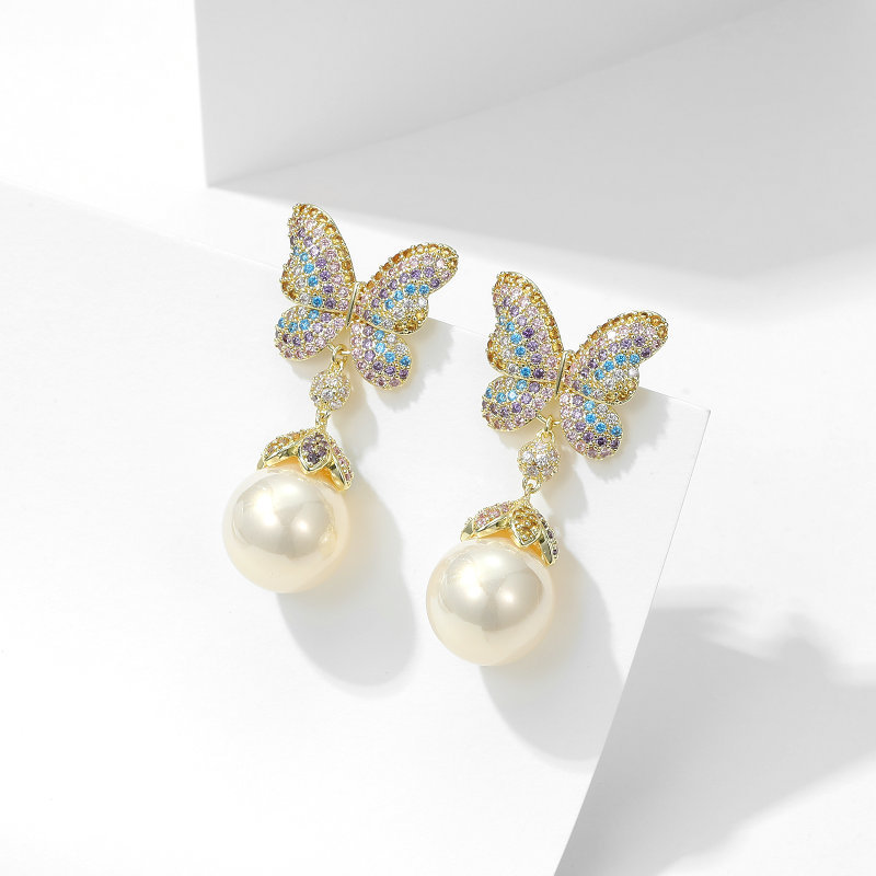 French Vintage Court Style Heavy Industry Exaggerated Earrings Elegant Graceful