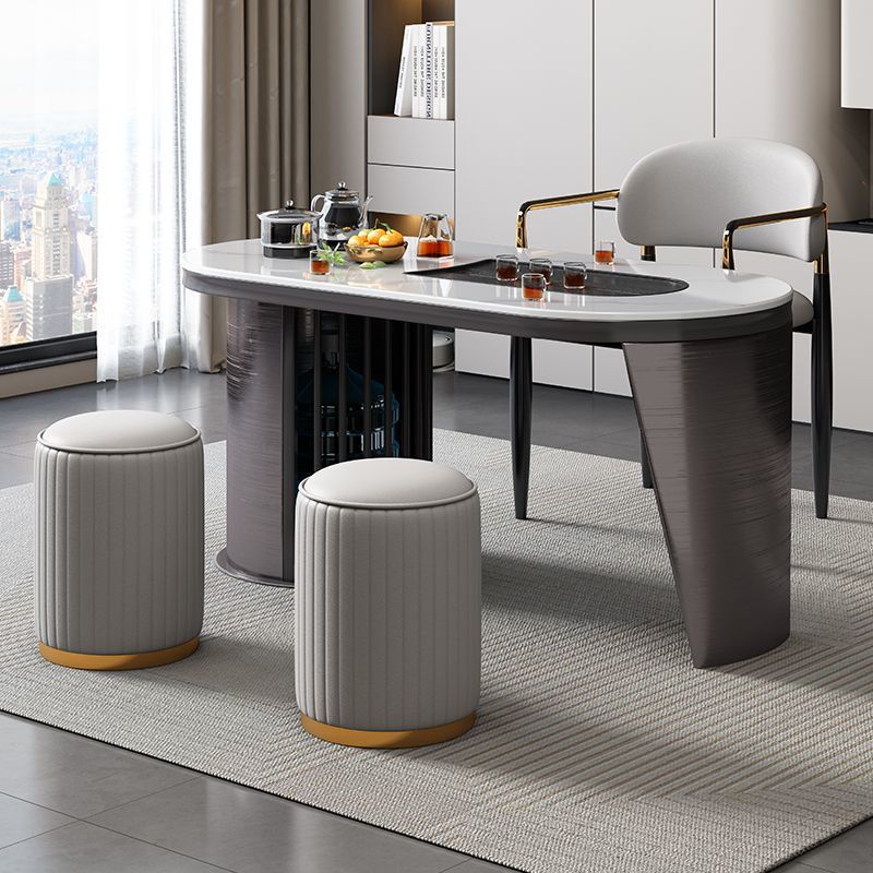 Mesa de té balcón mesa de té moderna simple tabla de roca mesa y silla de lujo ligera combinación de mesa de té de oficina en el hogar un conjunto completo