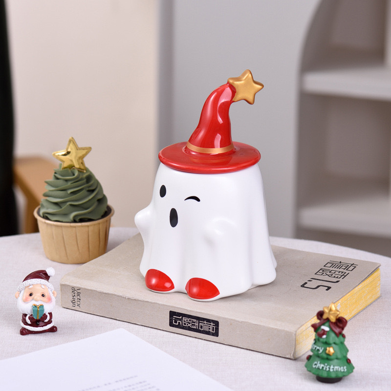 ハロウィンゴーストセラミックウォーターカップマジックファントムエルフマグクリエイティブコーヒーカップ奇妙なカップルカップ|undefined