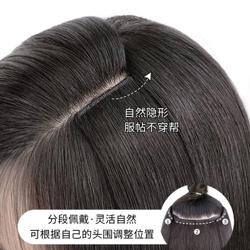 Wig for women with long hair, long straight hair, simulation patch wig, fluffy hair extensions, invisible, traceless three-piece hair extensions