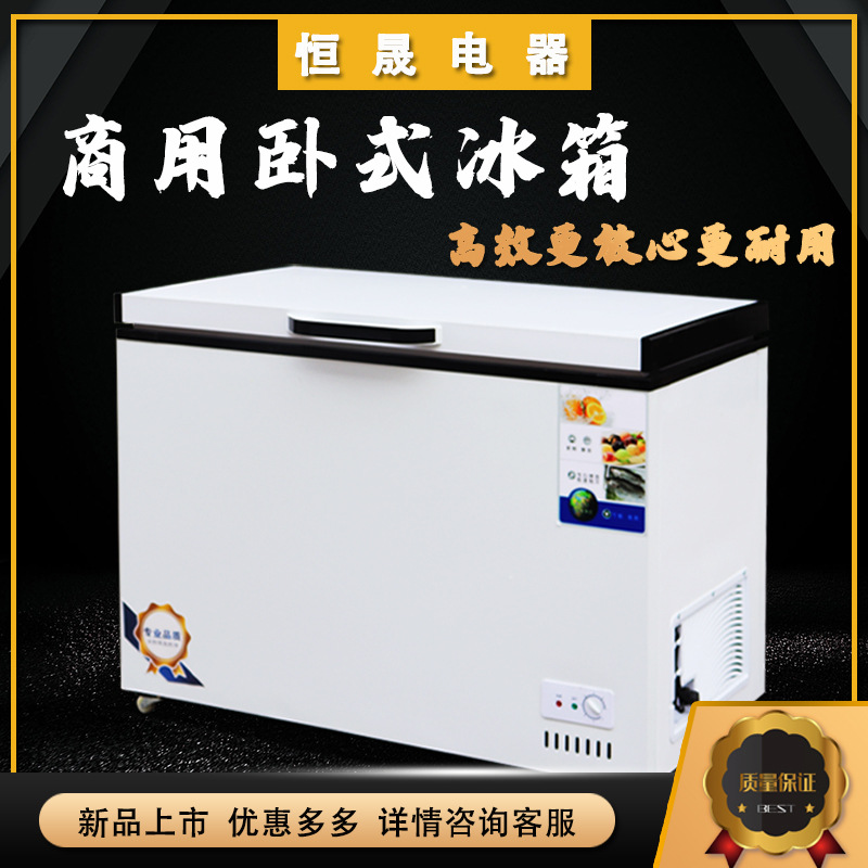 Horizontal Freezer Commercial Large Capacity Refrigerator Household Refrigerated Freezer Dual Temperature Freezer Fresh Quick Frozen Ice Cream Freezer