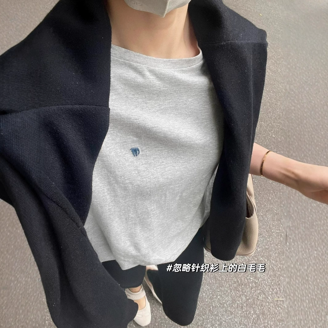 RL Rlaf Po стандартная хлопчатобумажная американская вышивка летняя пара топ женская сплошной цвет футболка с короткими рукавами мужская круглой шею