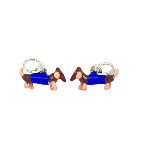 Diy three-dimensional alloy dripping oil cartoon sausage dog kurumi pendant beaded jewelry accessories beads exquisite accessories