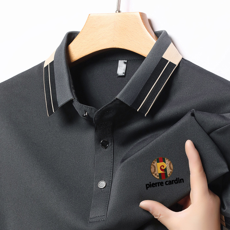Summer new high-end men's short sleeve POLO shirt lapel solid color t-shirt thin business casual men's wholesale