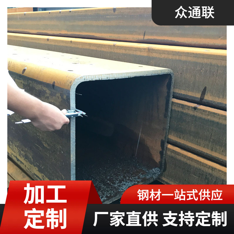 Q345b直角无缝方矩管 天津高强度16Mn 20# 45#热轧大口径无缝方管