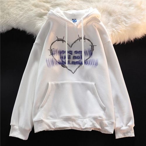 Women's Hooded Sweatshirt 2025 Korean Style Cross-border New Alphabet Print Loose Long-sleeve Top Student Hoodie Outerwear Trendy