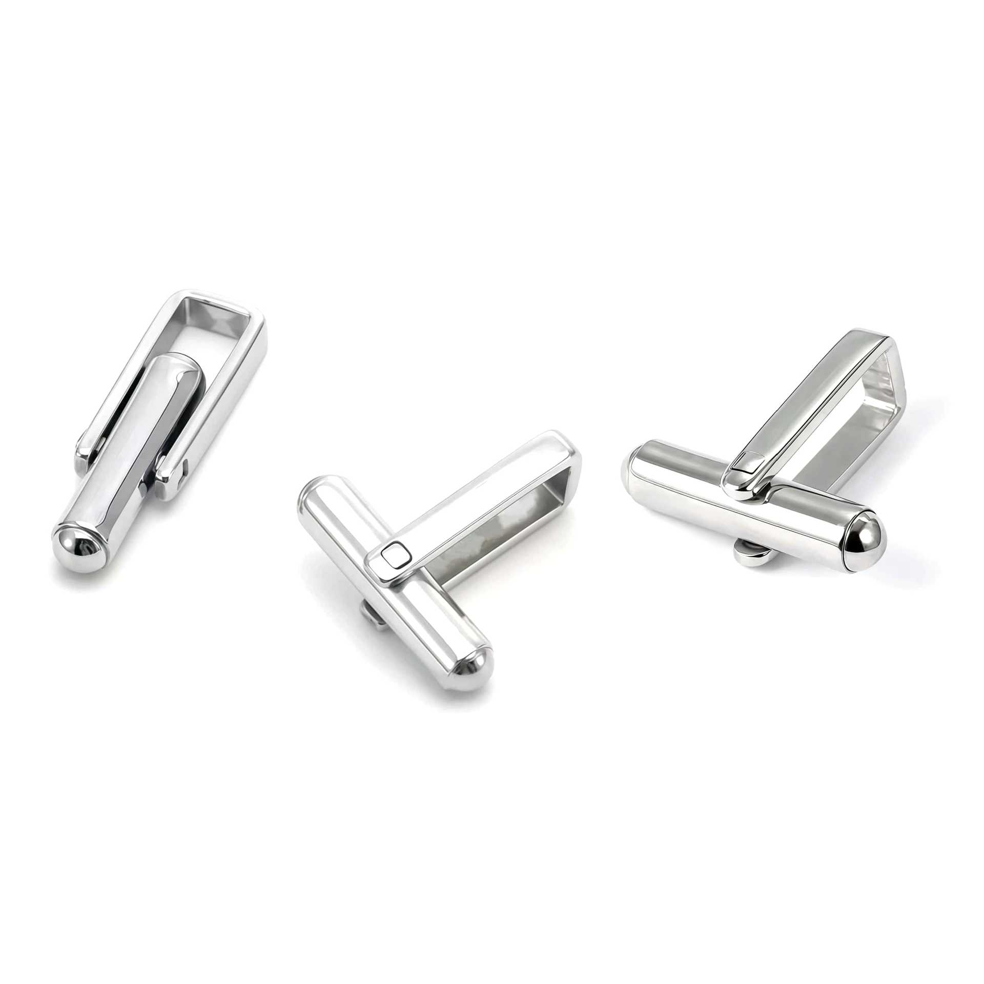 Stainless Steel Cufflinks French Cuff Buttons U-Shaped Suit Shirt Olive-Shaped DIY Clothing Accessories