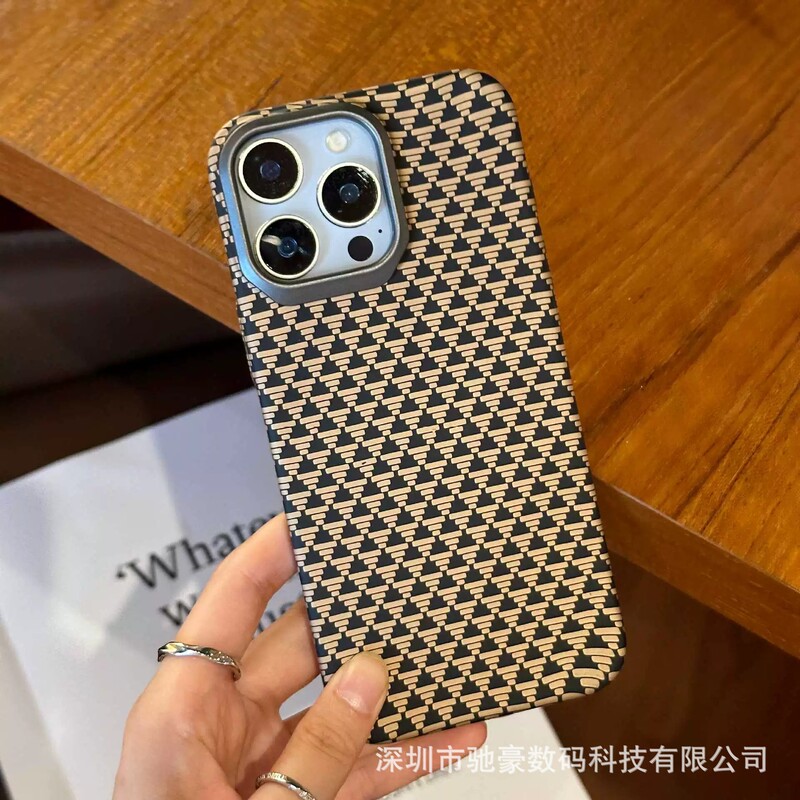 适用iPhone17promax肤感凯夫拉纹手机壳苹果16碳纤维纹15防摔PC套|undefined