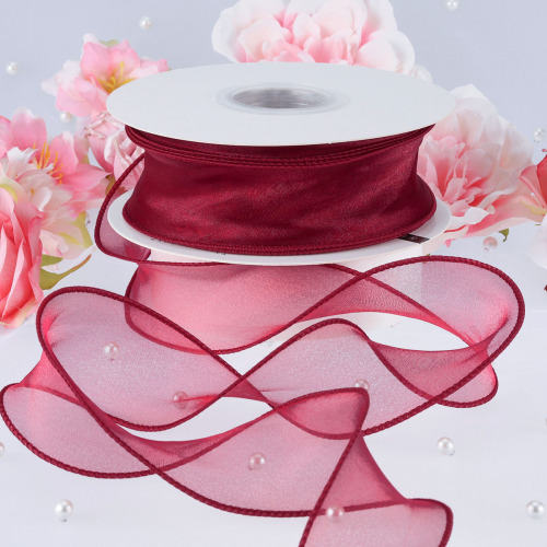 4cm Fish Tail Ribbon Edge Wave Fabric Tied Fresh Flower Bouquet Floral Ribbon Gift Butterfly Knot Fabric Ribbon Packaging Ribbon