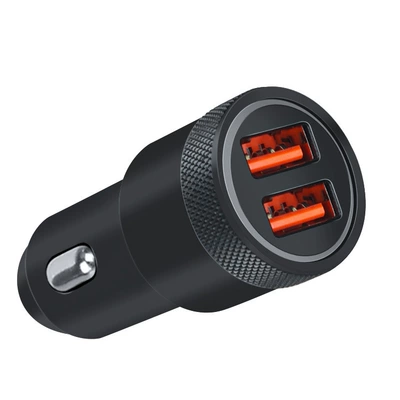 Car charger super fast charging Mobil şarj cihazları - direct-plug-black-aluminum-case-three-step-dual-qc30