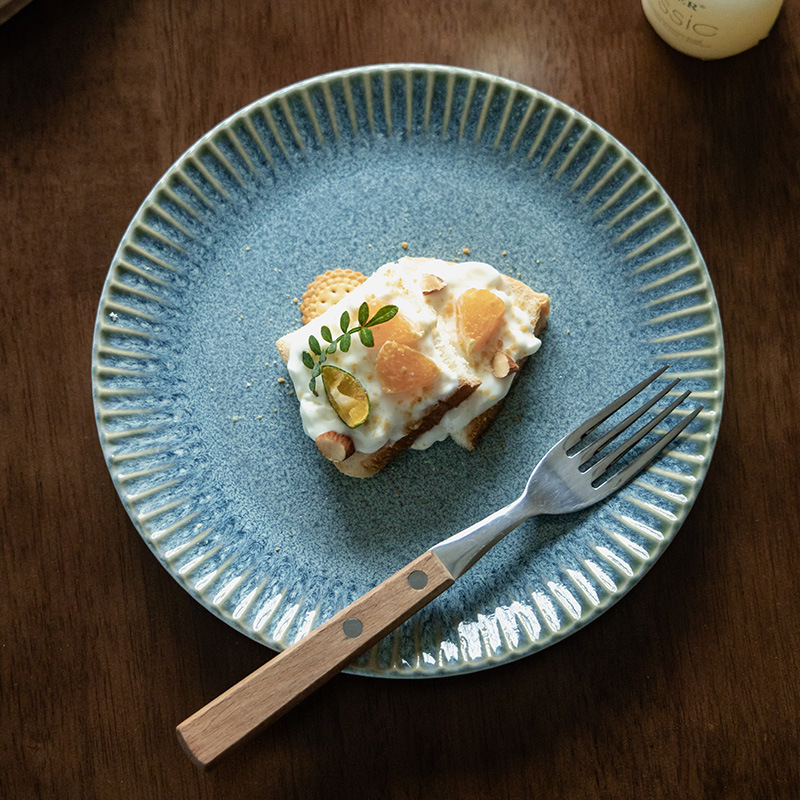 Vajilla de plato grande de cerámica en relieve de alta calidad, exquisito postre doméstico, plato de aperitivos, plato de pasta de bistec de restaurante de cambio de horno