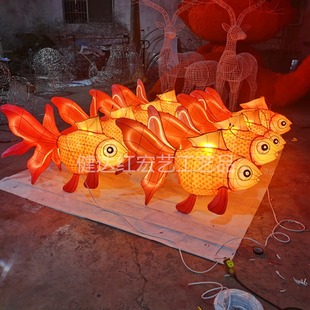 春节花灯金鱼鲤鱼花灯宫灯龙年花灯元宵节灯会大型景区灯会舞鱼灯-阿里巴巴