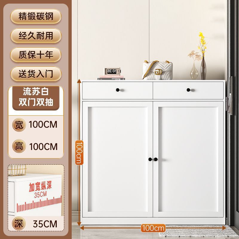 家用钢制新款鞋柜玄关入户门口多层防尘鞋架大容量楼道铁艺收纳|undefined
