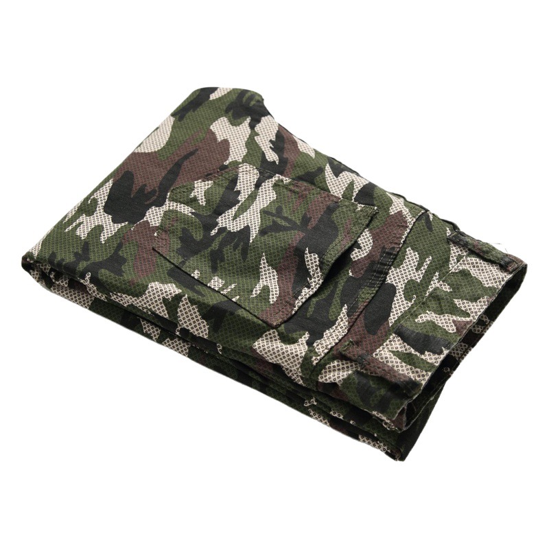 Suministro transfronterizo de los hombres pantalones vaqueros de camuflaje de los hombres de la personalidad delgada estiramiento simple impreso pantalones Casuales