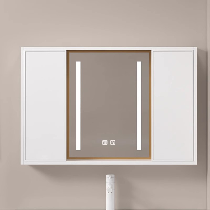 Espejo de Feng Shui escondido tipo push-pull armario de espejo de baño armario de almacenamiento de luz inteligente armario de almacenamiento de lavado tipo pared de baño