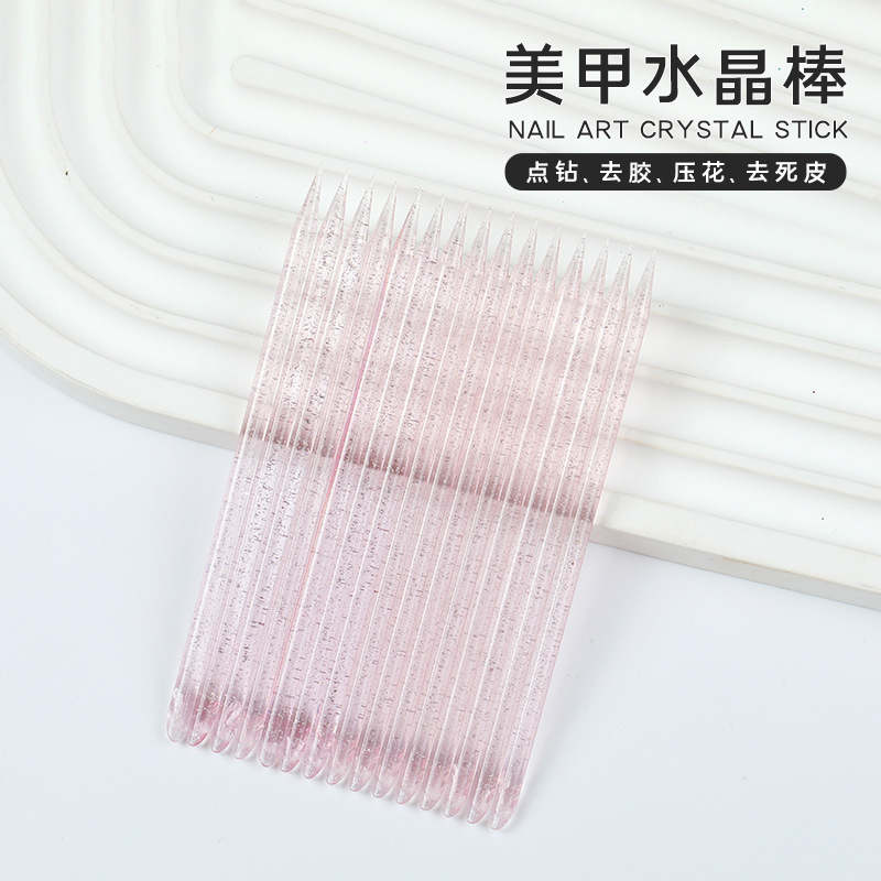 Nail art crystal stick double-headed point drilling glue adjustment glue stick embossed orange stick wearing nail orange stick tool kit accessories
