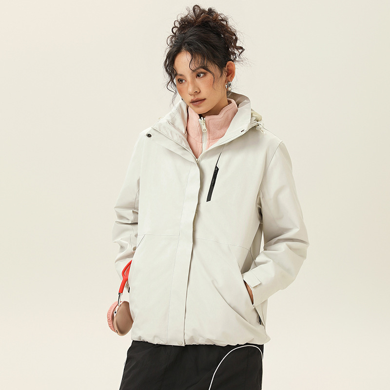 NASA玫瑰红冲锋夹克男女春秋季2025新款户外三合一登山衣服外套男|undefined