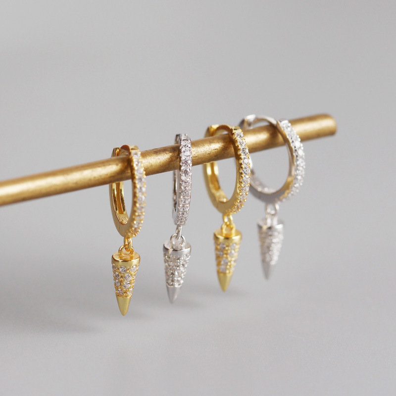 2021 new geometric conical diamond ear buckle personalized fashion temperament earringspicture3