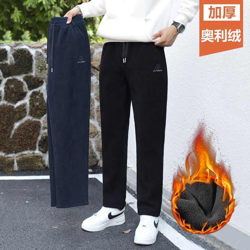 2025 Winter Men's Velvet Gemstone Plaid Boxer Pants Thickeneded Warm and Wear-Resistant Straight Leg Work Clothing Casual Versatile Casual 2025 Winter Men's Velvet Gemstone Plaid Boxer Pants Thickeneded Warm and Wear-Resistant Straight Leg Work Clothing Casual Versatile Casual