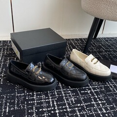 菱格紋 ~ 厚い底の百合楽福靴ins高板2024秋の流行スタイルの英倫風ファッションカジュアルシューズ