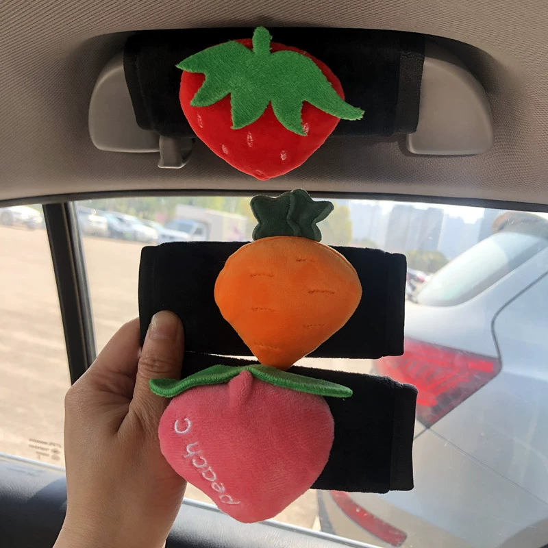 Милый мультяшный чехол для ручки автомобиля в виде фрукта, универсальный для мужчин и женщин, защита для внутренней ручки двери автомобиля, чехол для ручки на крыше автомобиля.
