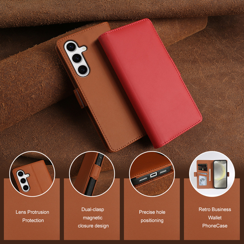 Suitable for Samsung Galaxy S24 Plus Flip-Top Leather Phone Case Book Cover Protective Cover