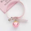 Yellow pink bell leather necklace