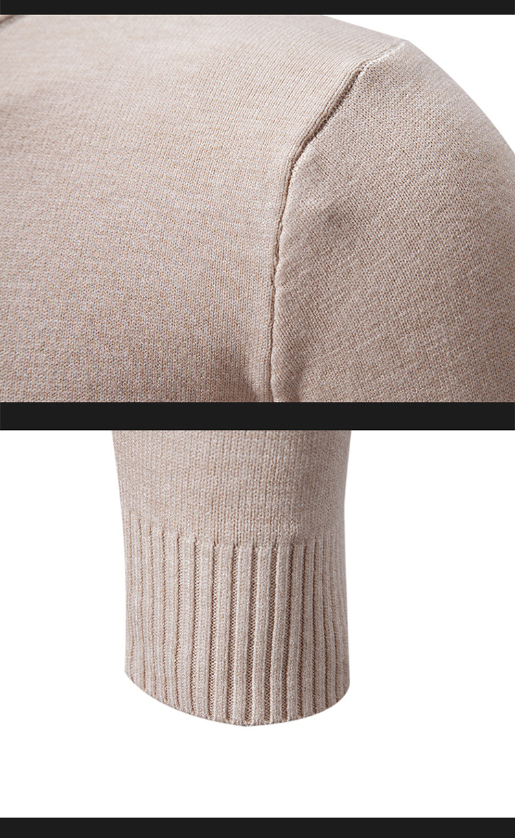 Classic Men's Crewneck Sweater Solid Colour Minimalist Knit Top_voghion.com