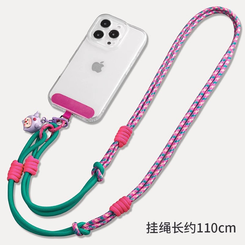 Correa multifuncional ajustable para teléfono móvil, portátil, de nailon, larga, para colgar del cuello, personalizada, tejida, antipérdida