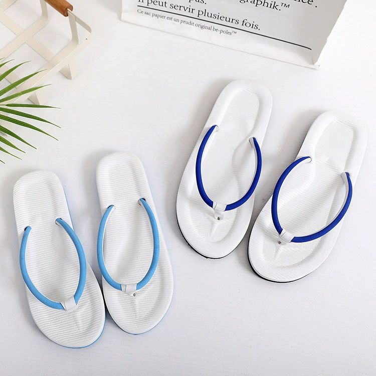 2021 летние новые плоские шлепанцы в Корейском стиле для женщин в модной паре простые однотонные шлепанцы пляжные летние Тапочки