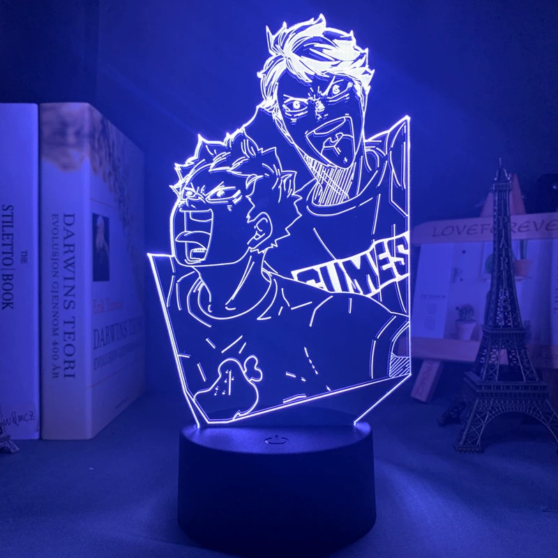 Акриловая ночная LED-лампа с волейболом, минифигура, 3D, подарок на день рождения
