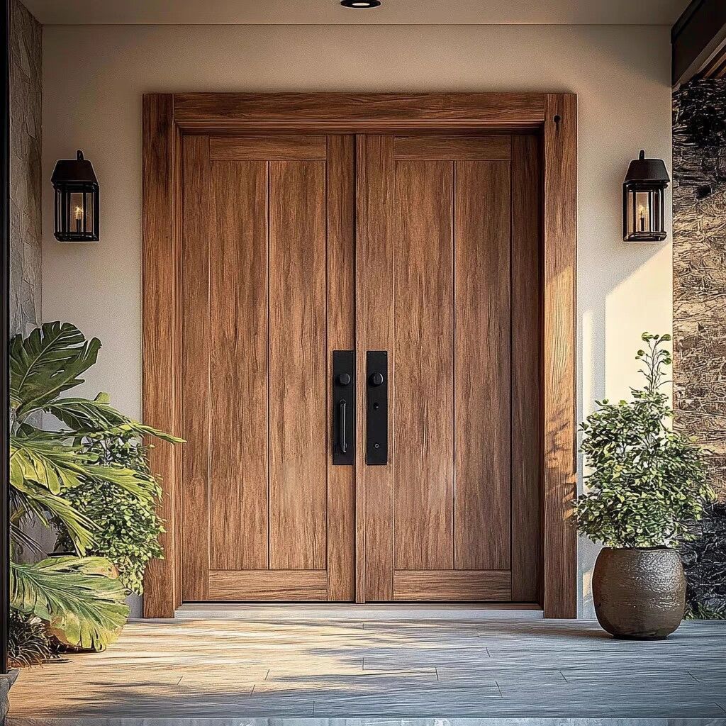 实木仿古大门老榆木中式庭院进户门双开门农村自建房实木门入户门