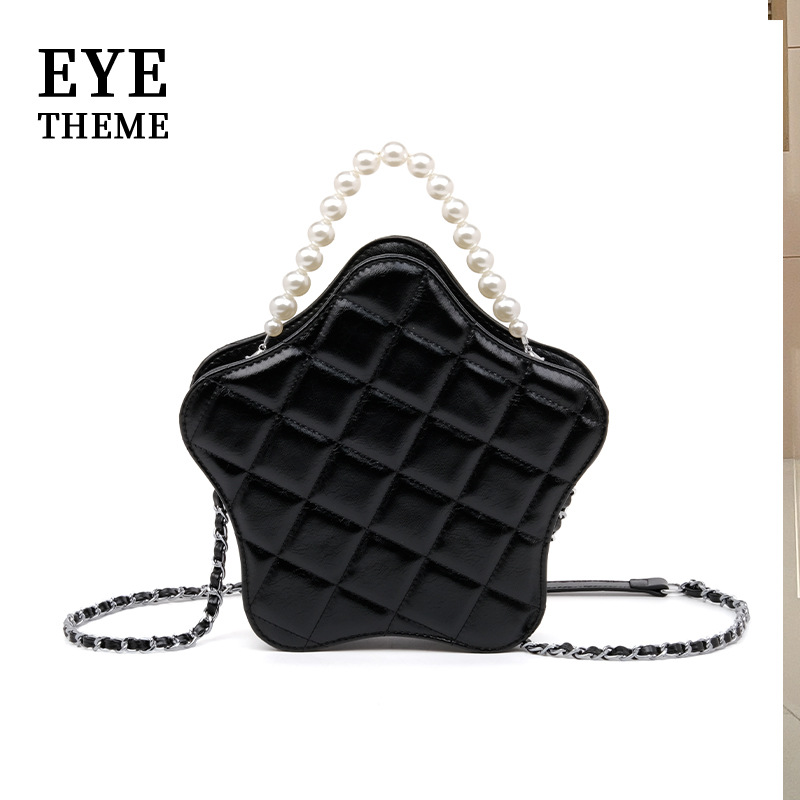 Nuevo bolso de mujer de estilo PU bordado perla de alta gama estereotipado lindo bolso de cadena pequeño bordado de estrellas 2773 #