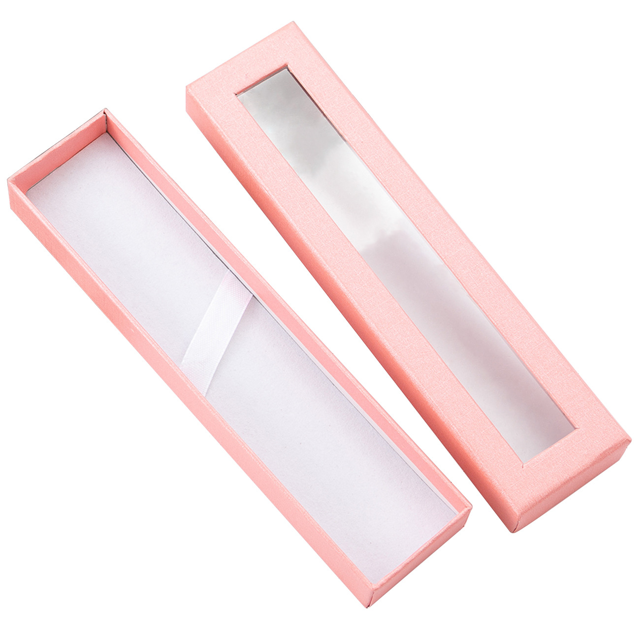 En stock al por mayor tapa pluma caja Ventana de alta gama caja de regalo de papelería de publicidad caja de la pluma de impresión LOGO