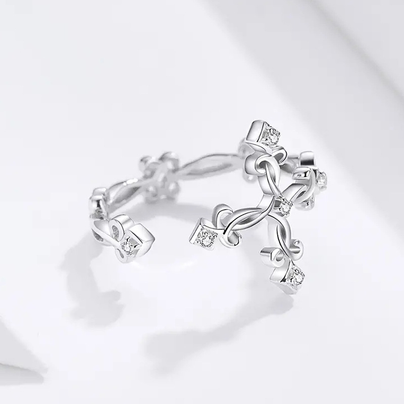 Copper Material Wholesale Jewelry Retro Classic Style Cross Copper Open Rings