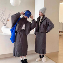 套装白鸭绒羽绒服女2025年新款小个子时尚立领半身裙加厚两件套潮