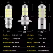 Tcyato Popular Motorcycle Led Bulbs 3014/2835/4014 144Smd High-Brightness Front Headlights