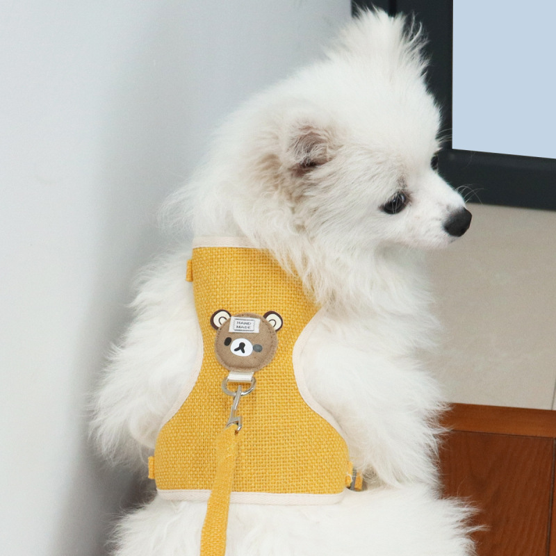 牽引紐子犬専用かわいいペット胸帯博美比熊犬牽引調節可能な通気性牽引紐|undefined