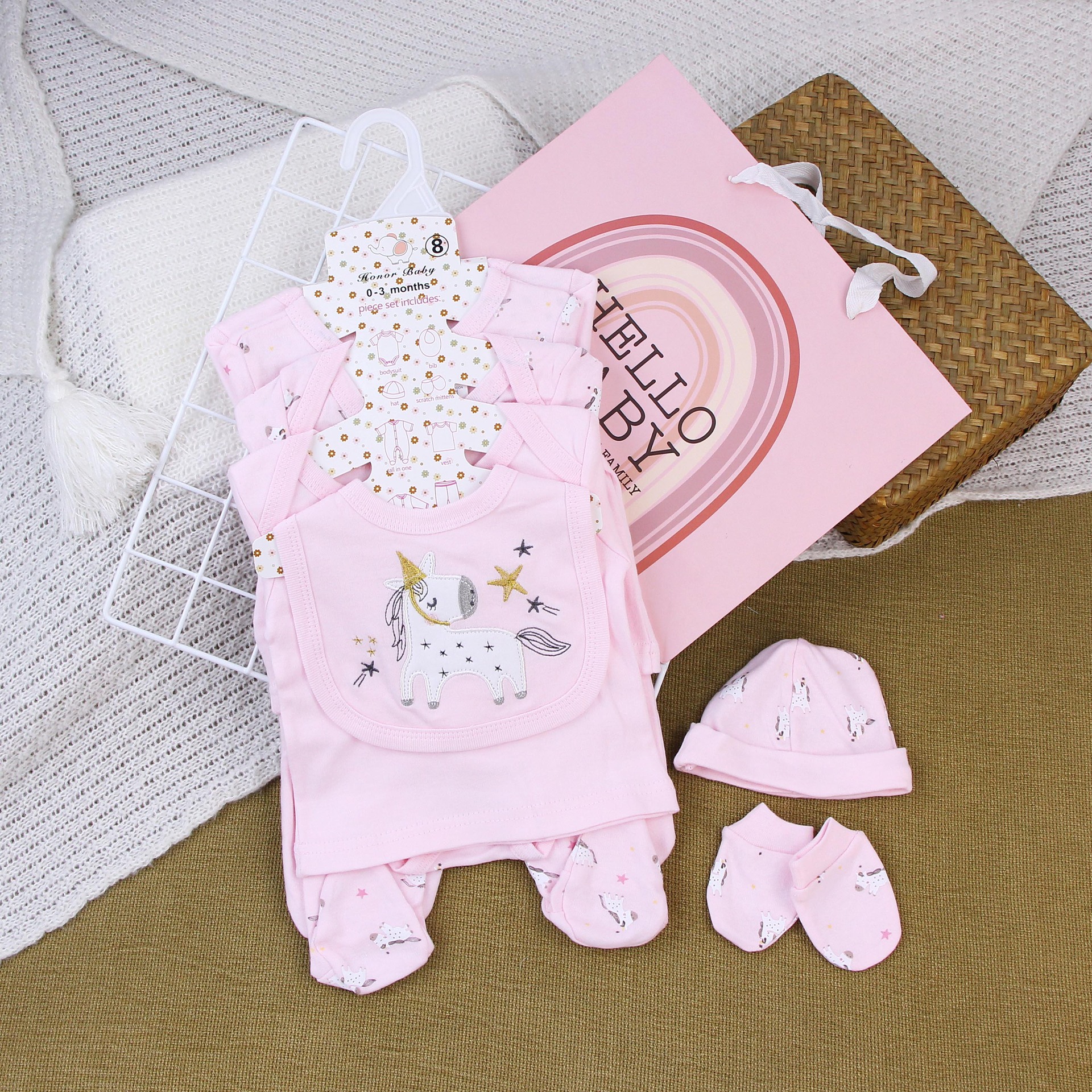 Caja de regalo de recién nacidos, ropa de escalada unida, ropa de algodón, ropa de bebé de luna llena, ropa de bebé para hombres y mujeres image 15