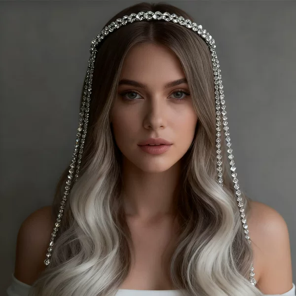 New Tassel Hair Chain European and American Design Rhinestone Headwear Simple Hair Accessories Women's Headband