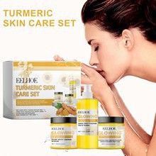 Eelhoe Turmeric Skin Care Set Mild Hydrating Moisturizing Cleansing Refreshing Moisturizing Daily Purifying Care Set