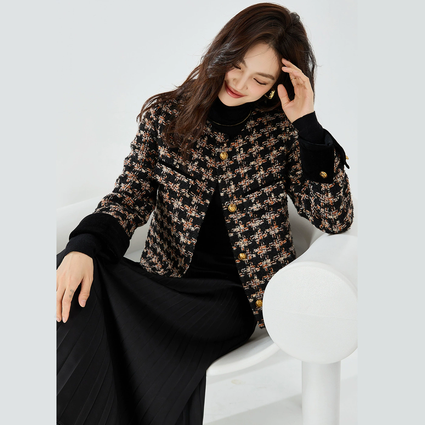 Классический ретро бархатная куртка, стиль Chanel