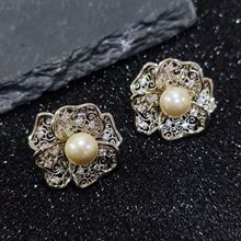 丽银/丽贝丽影韩版时尚耳环秋冬浅金多元素女气质百搭高级感饰品